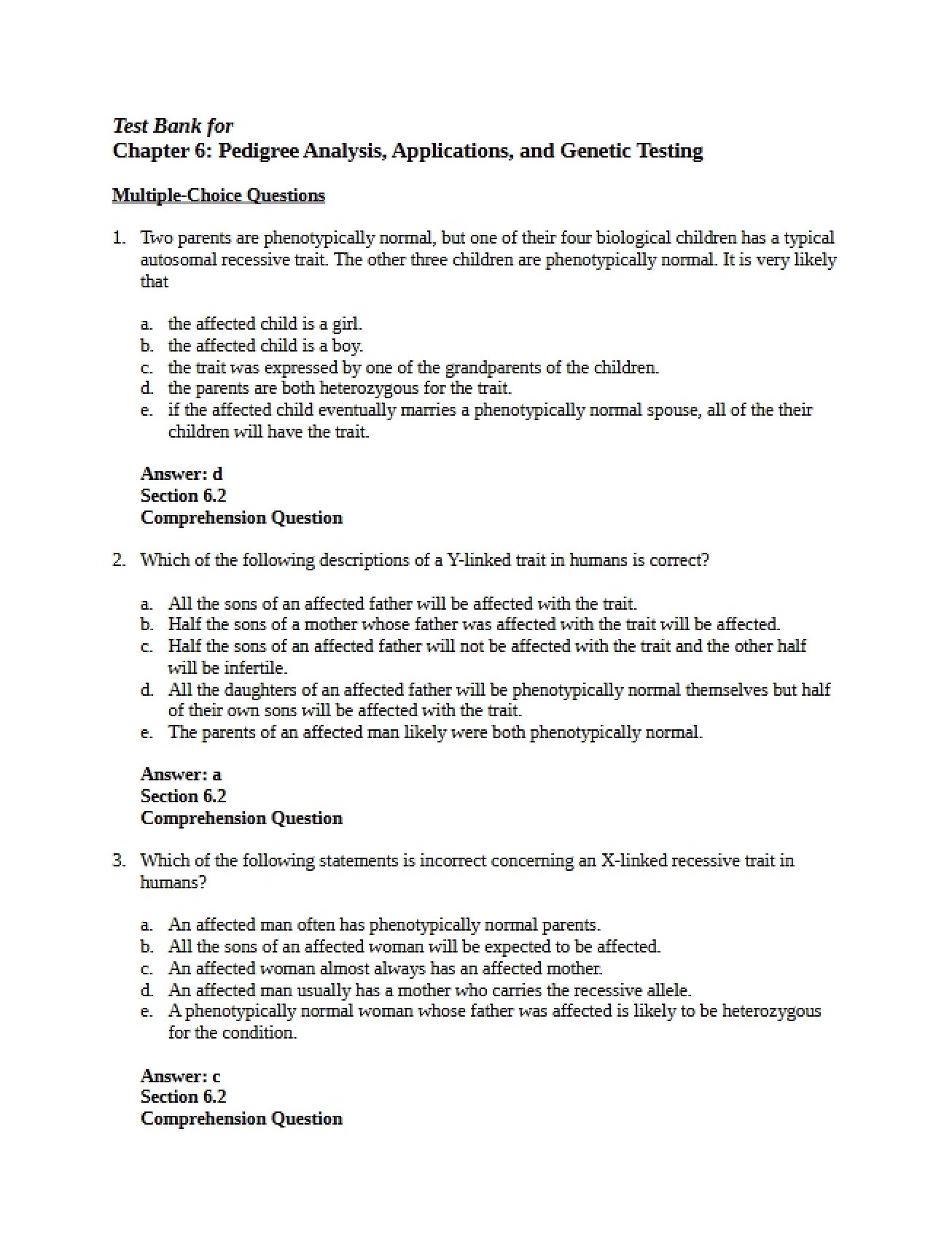Chapter 06 Principles of Genetics