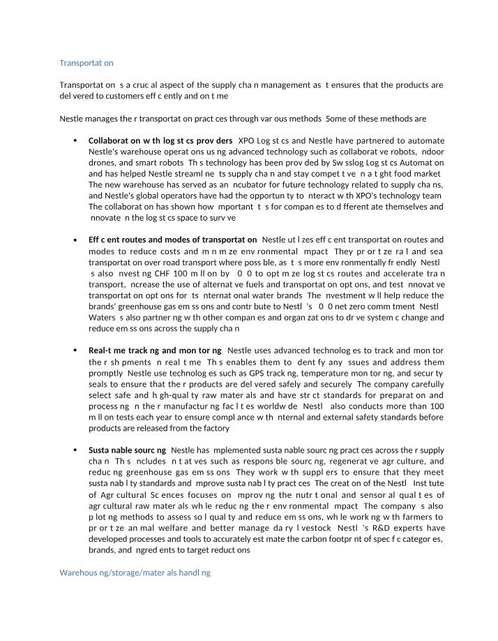 Importance of Transportation and Warehousing in Supply Chain