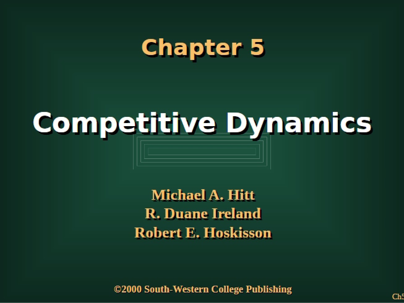Fifth Chapter on Entrepreneurship