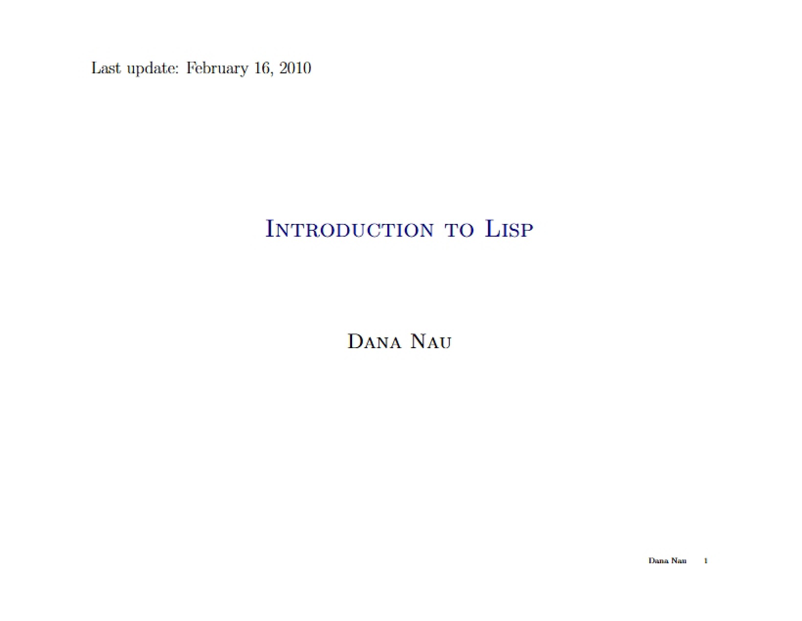 Functional Programming via Lisp Introduction
