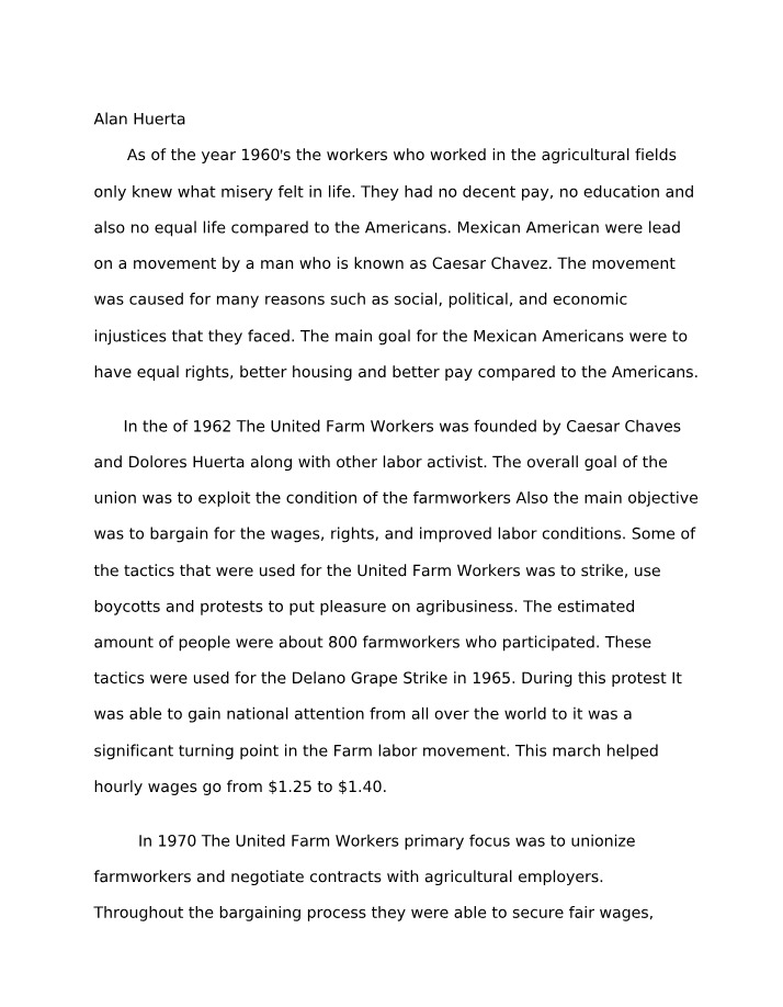 The United Farm Workers - The Struggle for Equality and Fair Pay