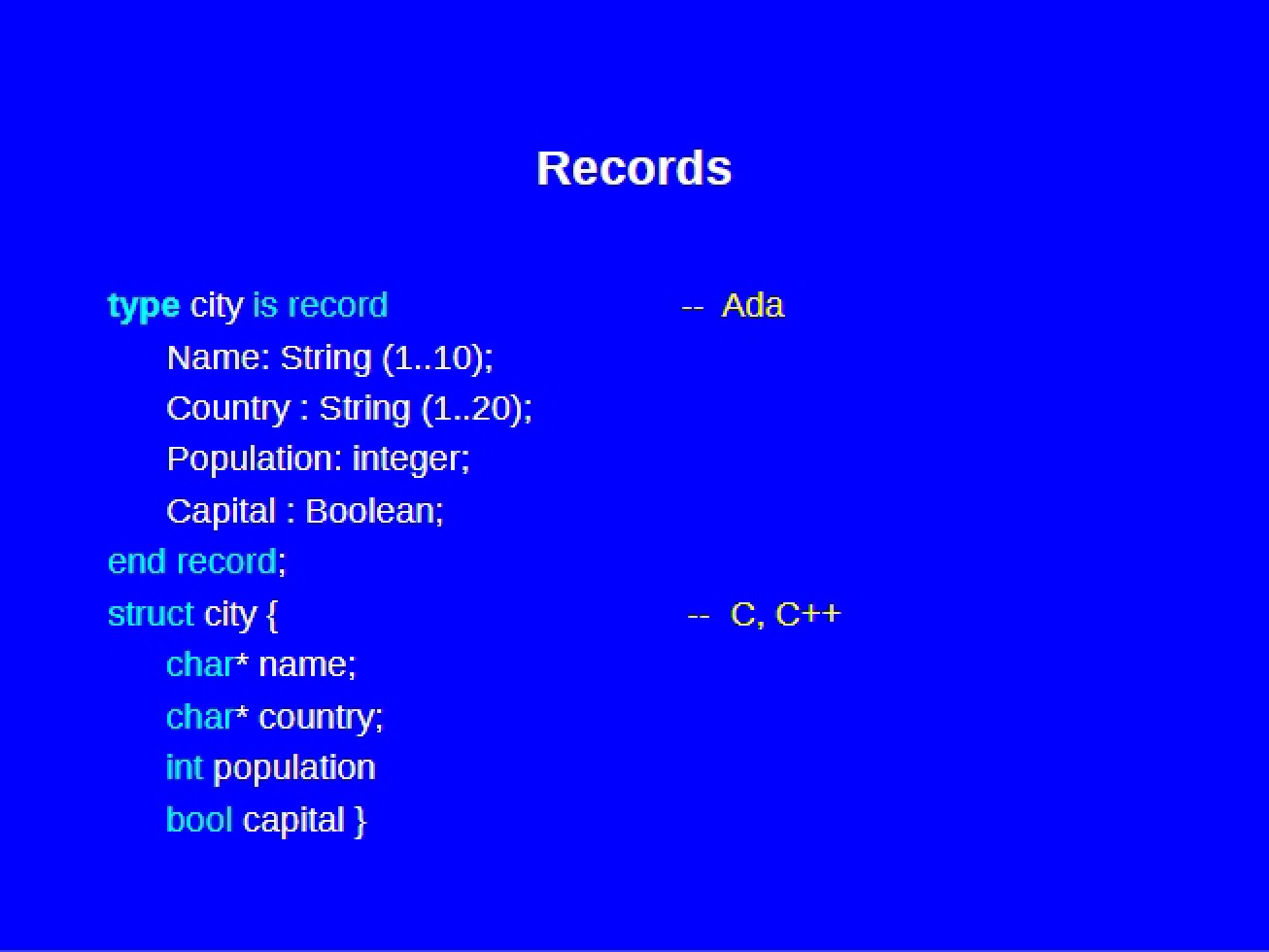 Record Structures
