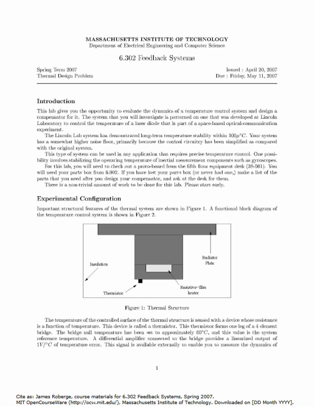 Problem of Thermal Design