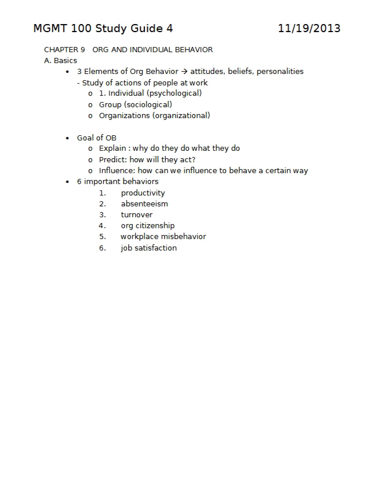 Study Guide Four
