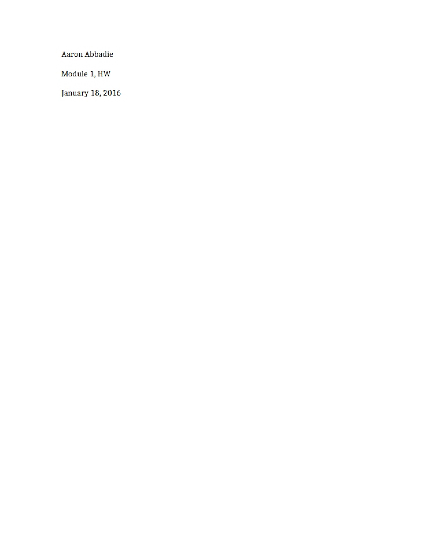 Module 1 (Course 3615)