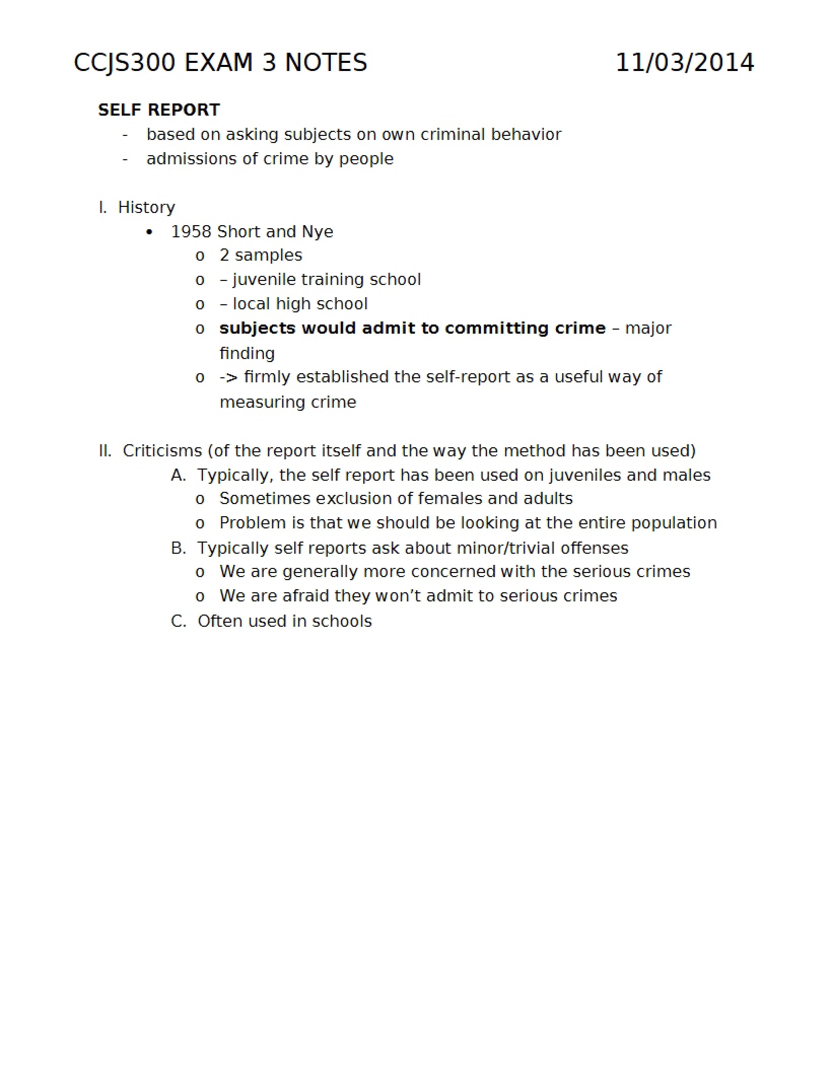 Third Assessment Study Notes for Research