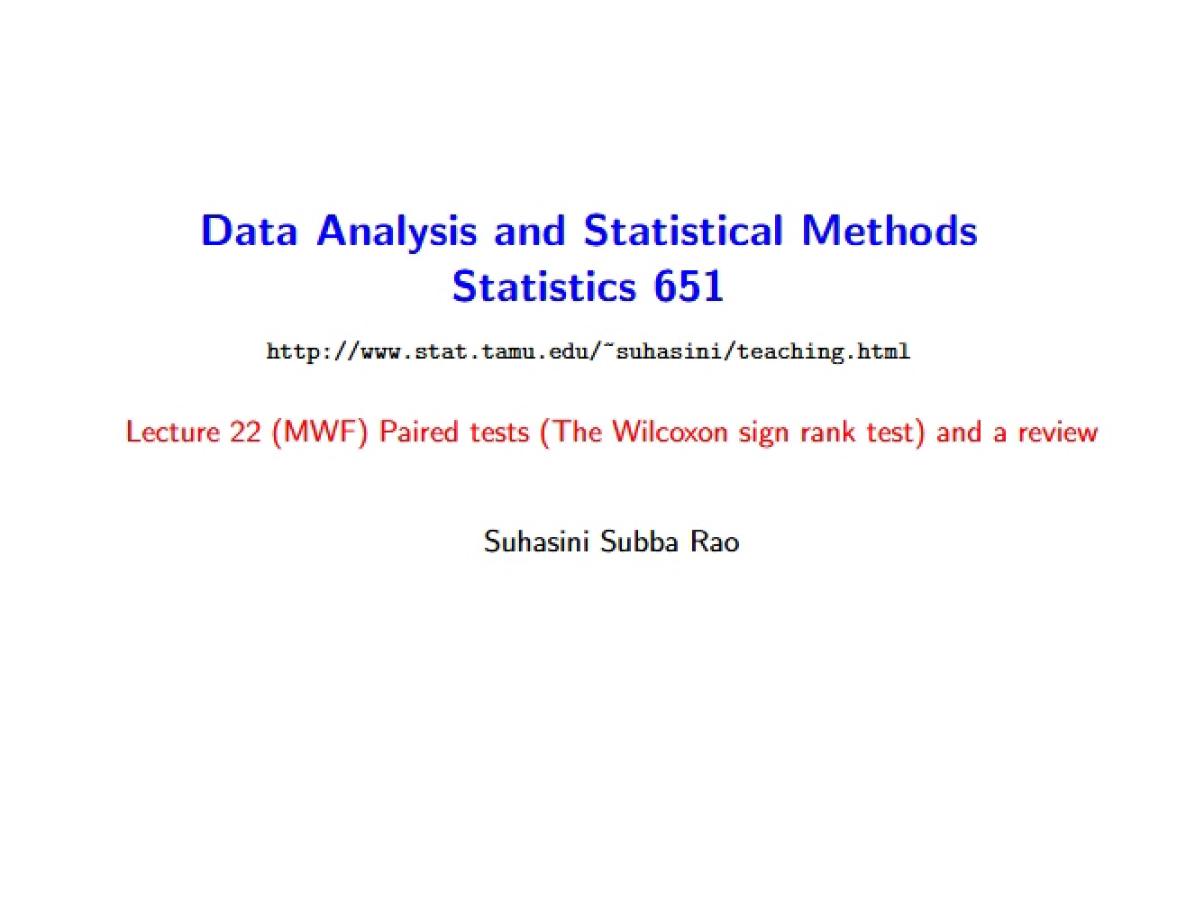 Lecture 22 (MWF)