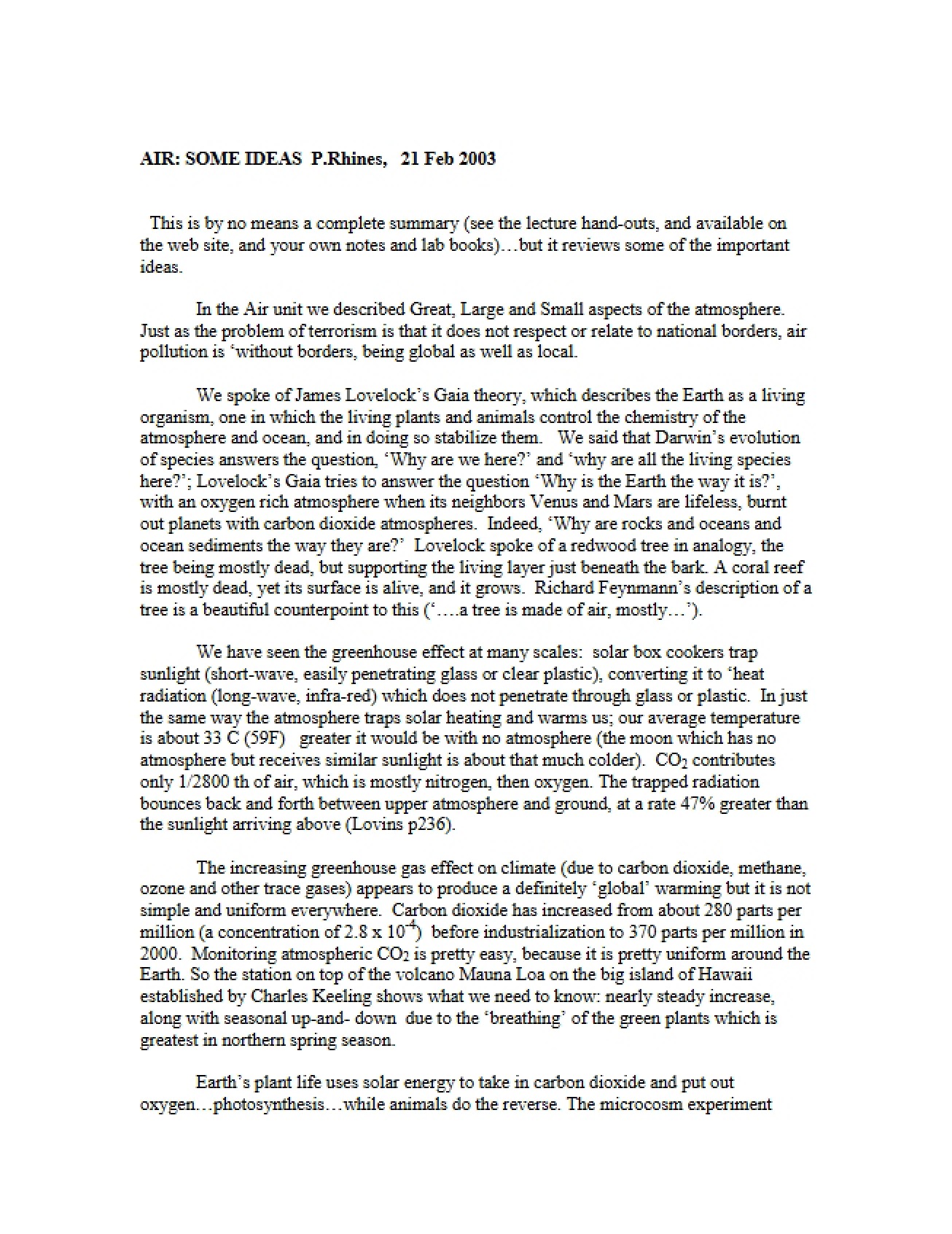 Notes from Lecture - 5 Pages