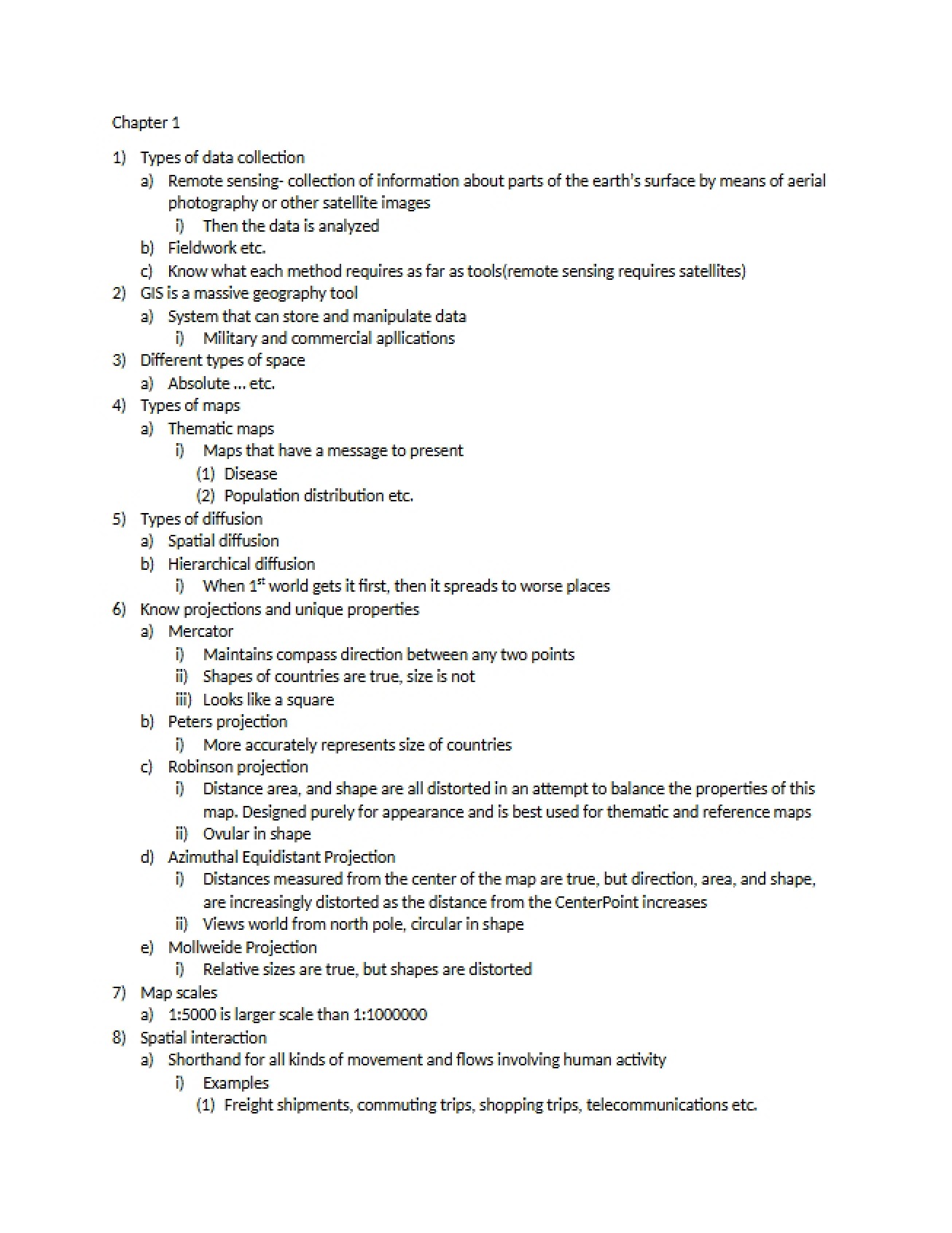 First Chapter of Introduction to Human Geography