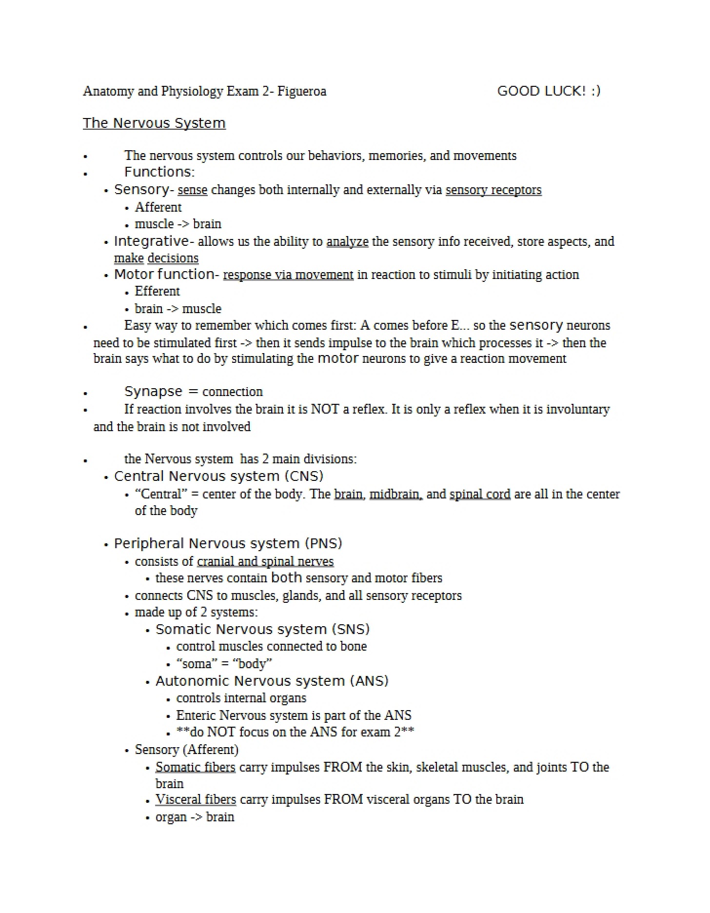 Nervous System Concepts - Functional Anatomy and Physiology I (3)
