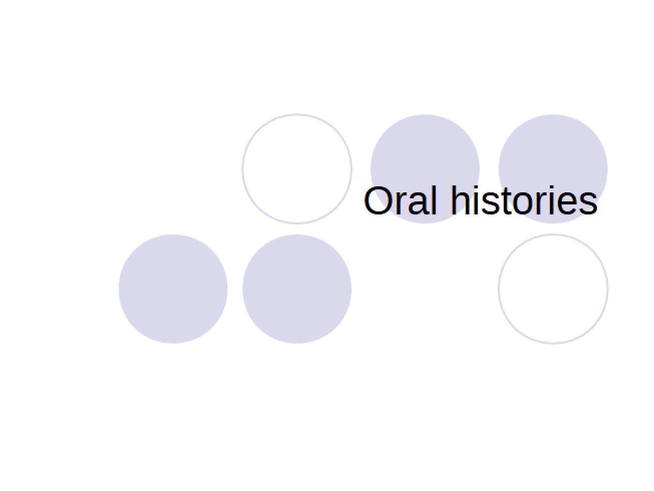 Histories Oral