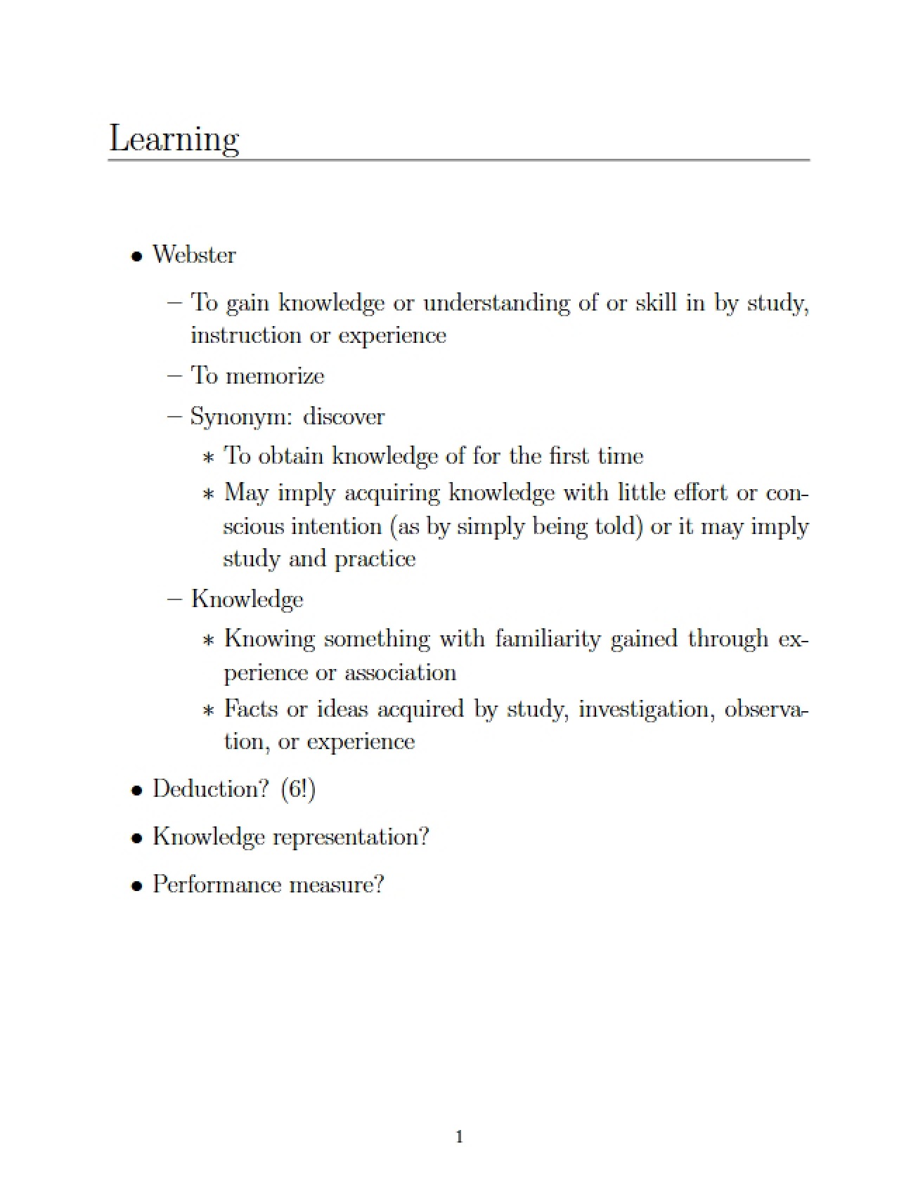 Academic Notes