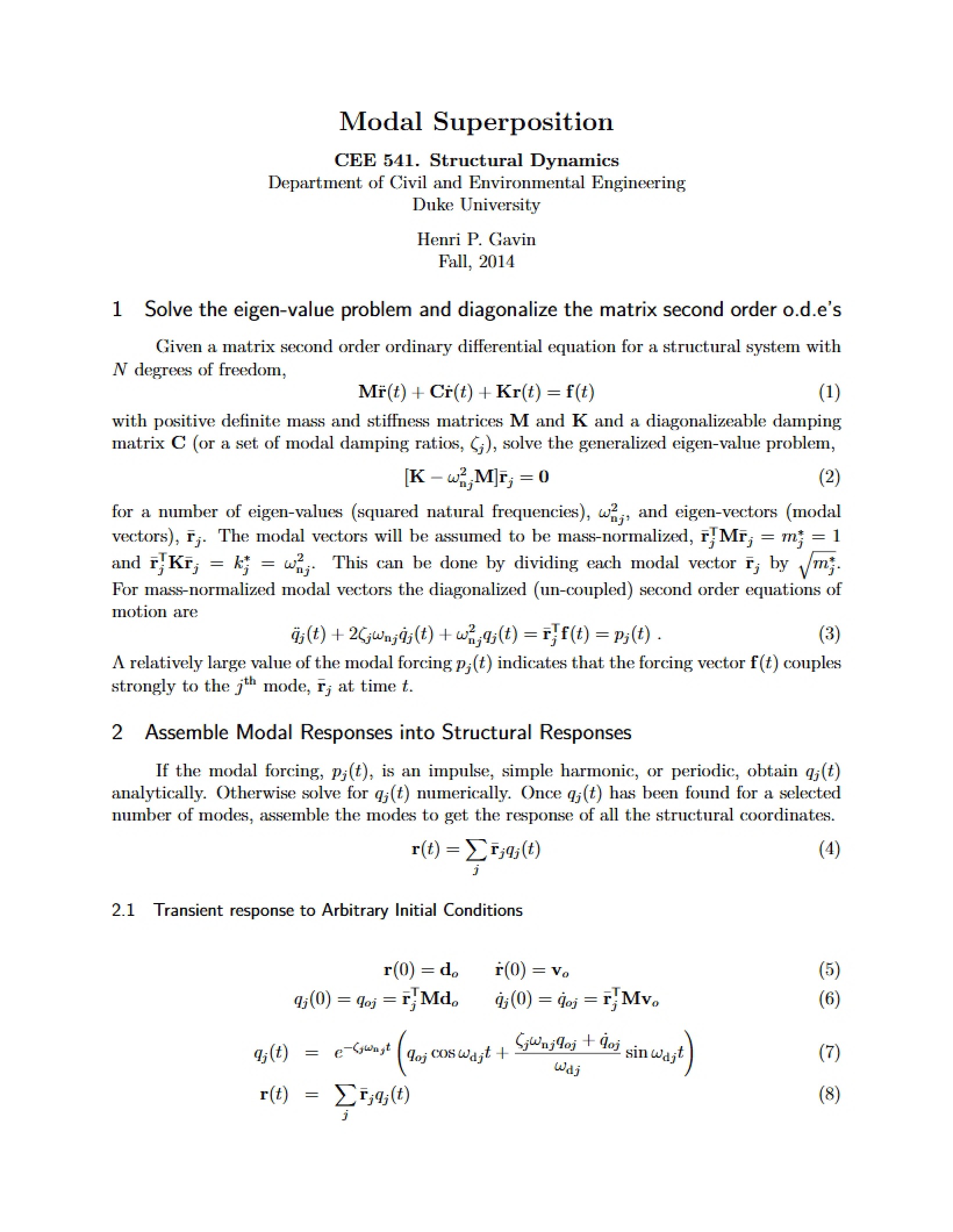 Superposition of Modes