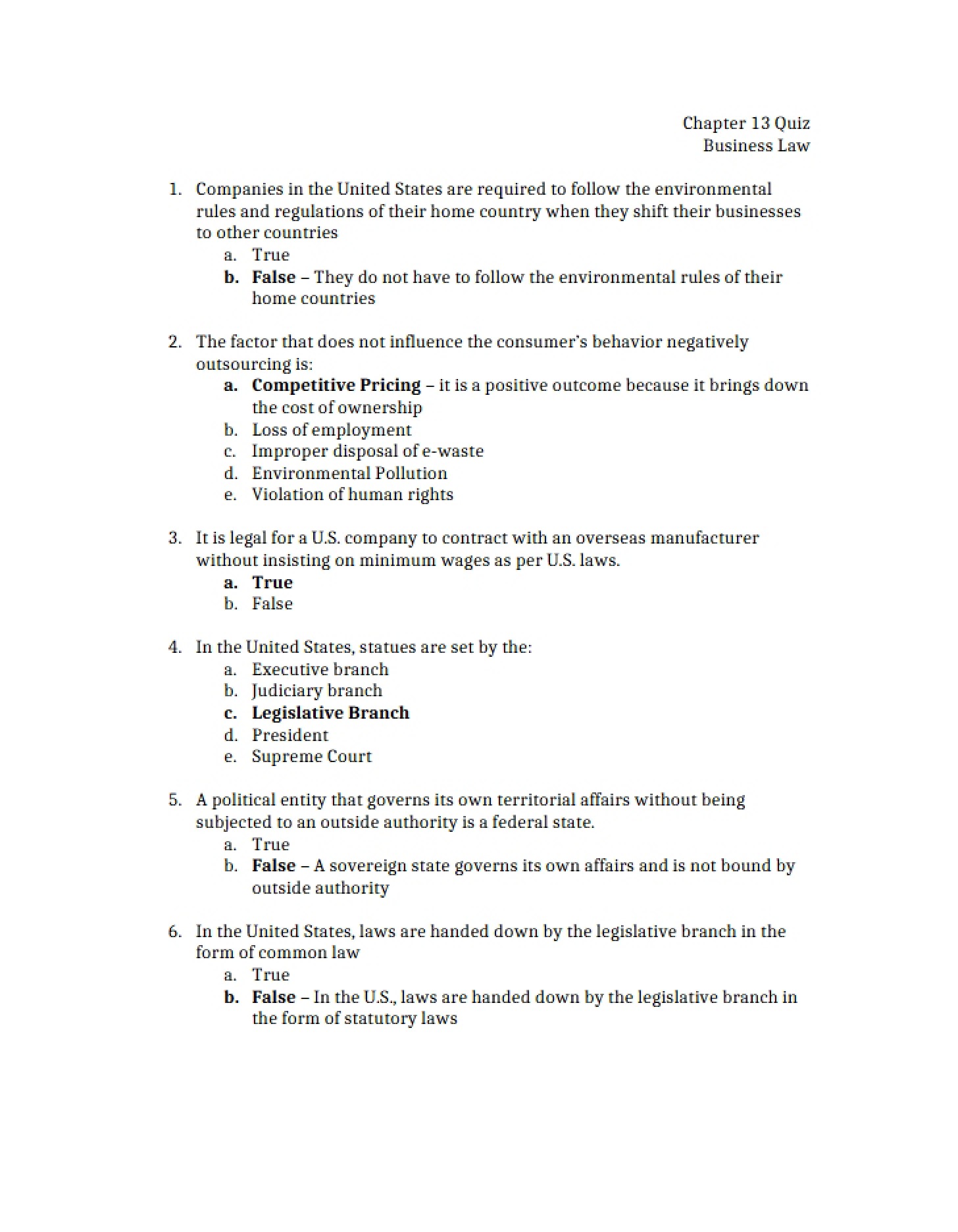 Legal Aspects of Business