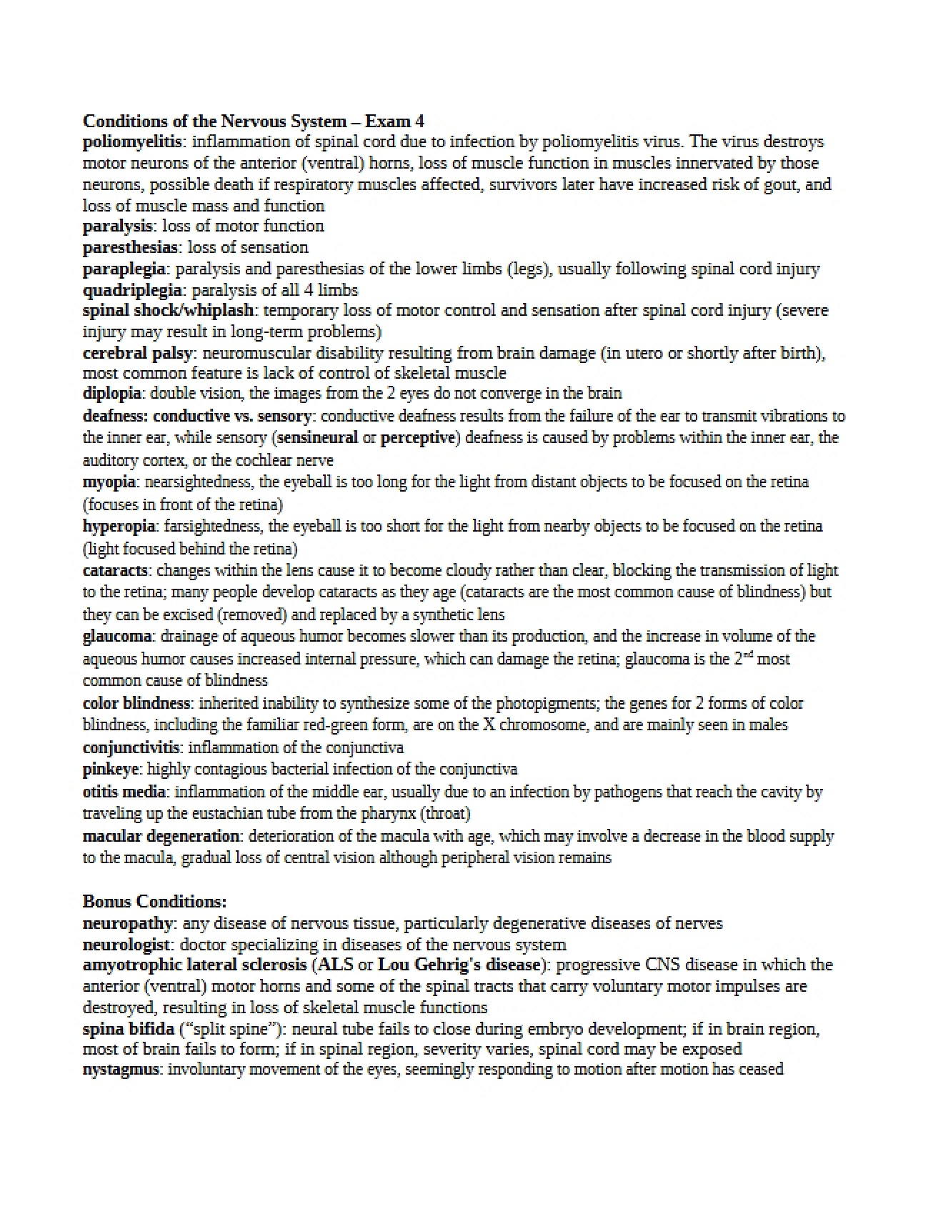 Nervous System Pathologies