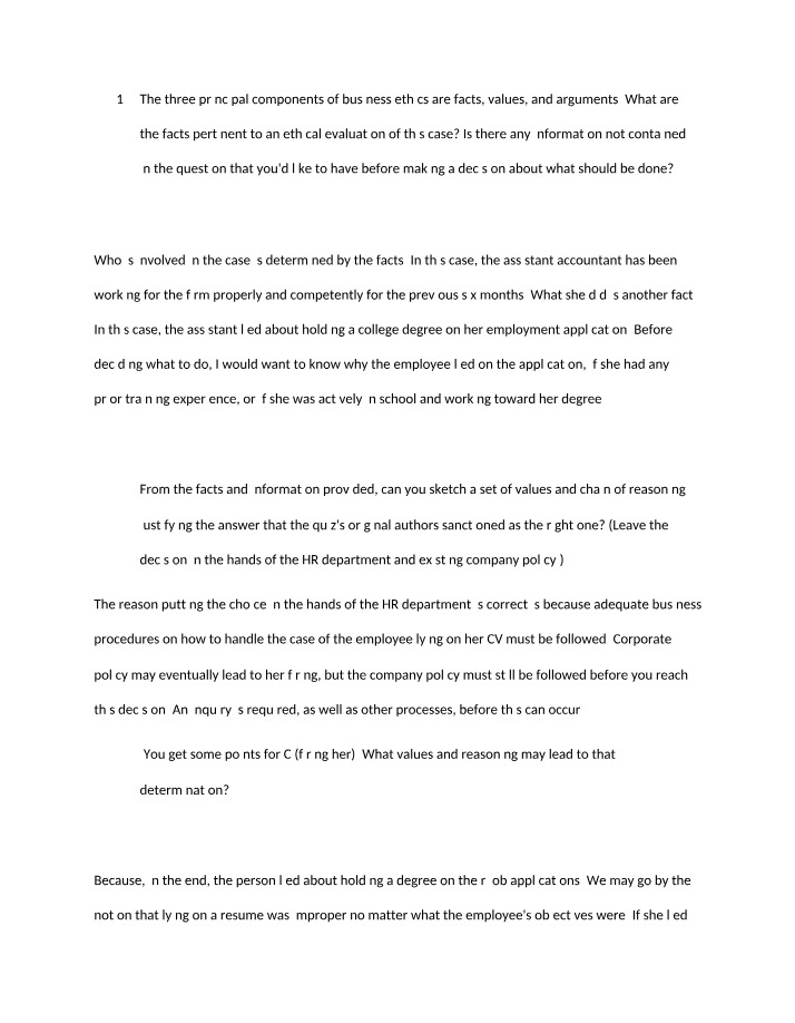 Business Ethics Case Evaluation