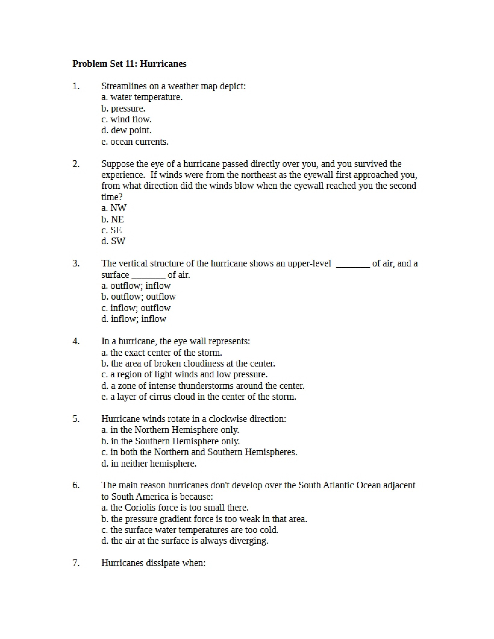 Problem Set Eleven