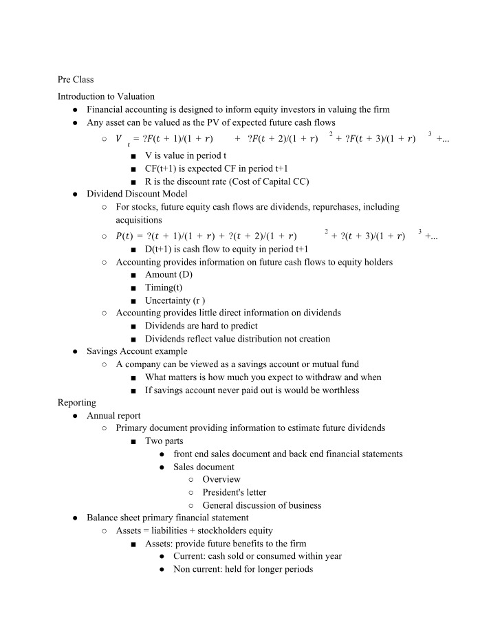 Personal Accounting Notes