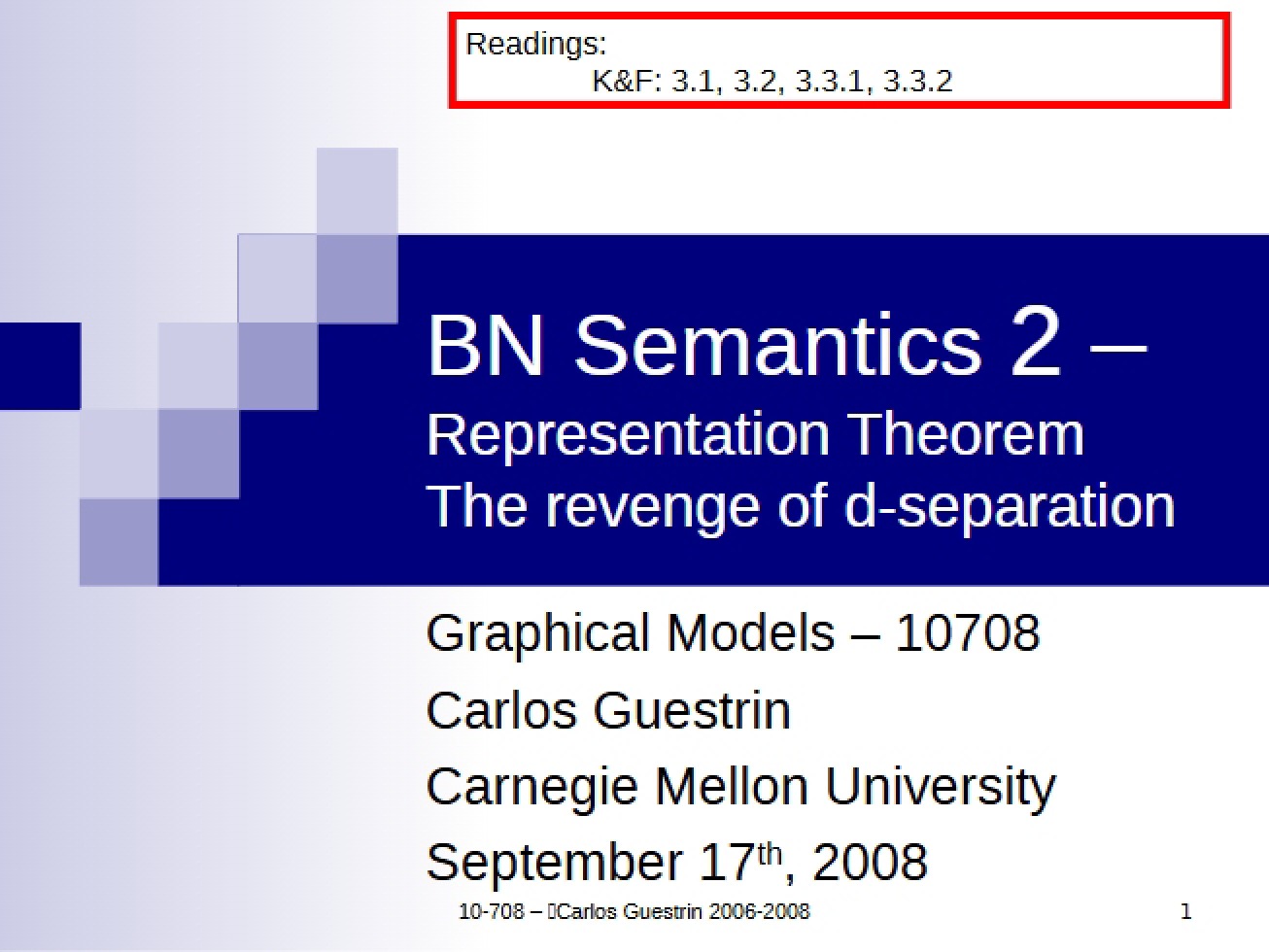 D-separation Revenge and Representation Theorem (BN Semantics 2)