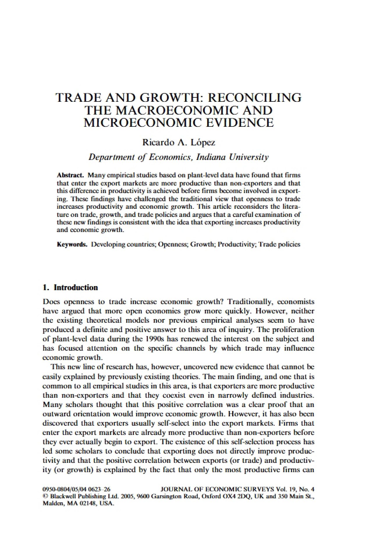 Growth and Trade