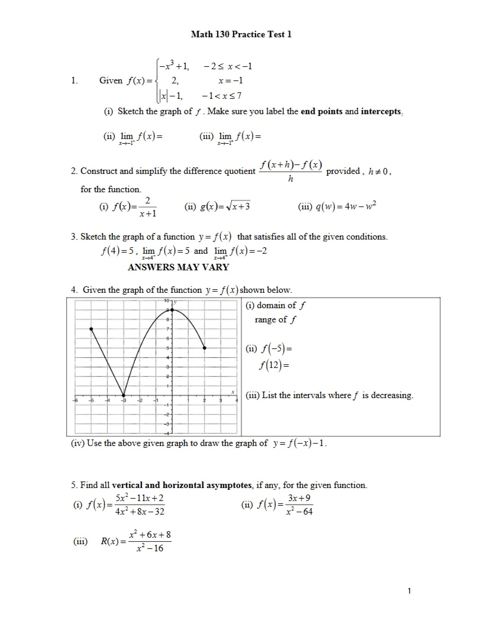 First Practice Test