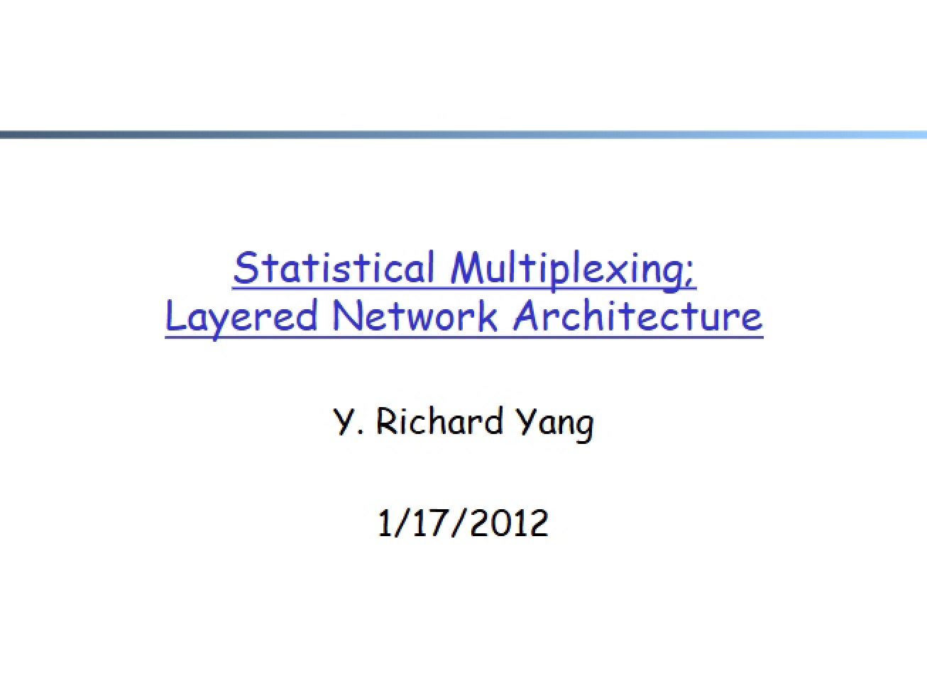 Multiplexing (Statistical)