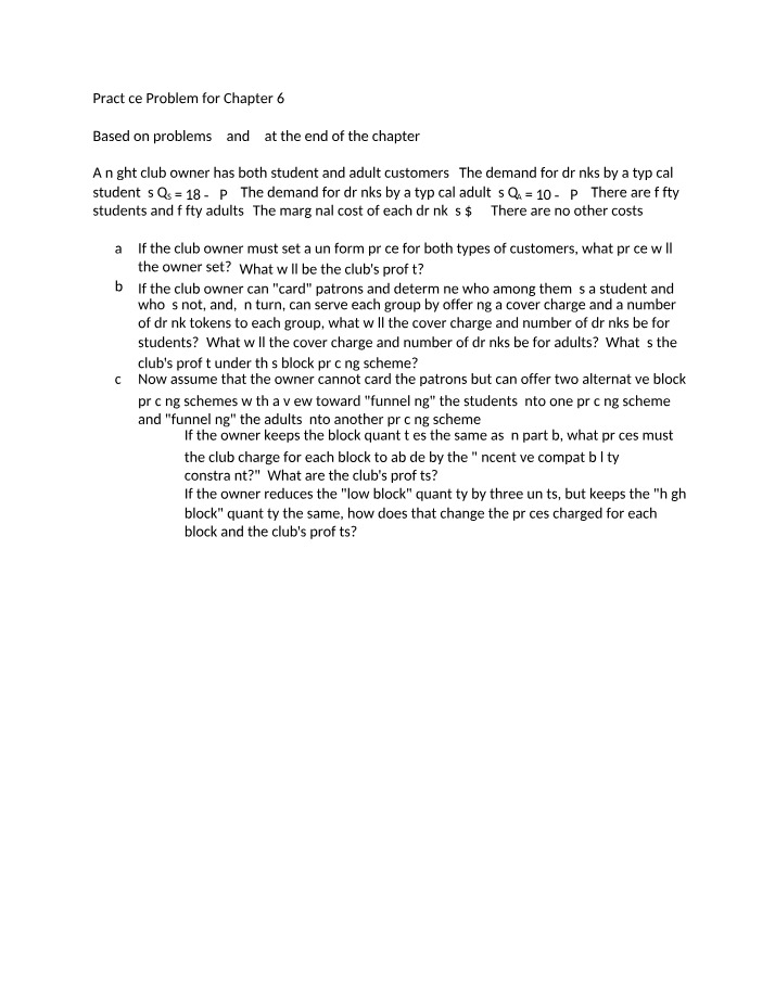 Chapter 6 Practice Problem