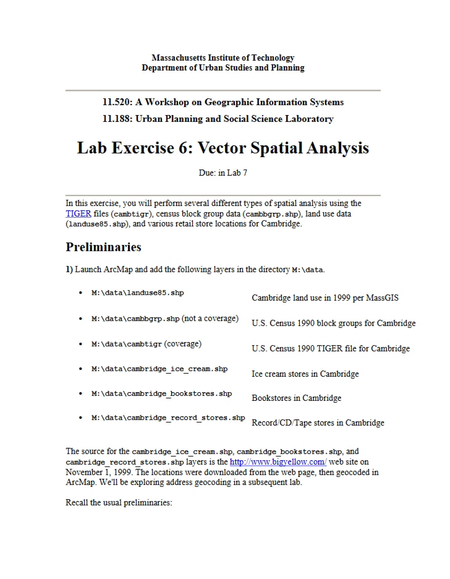 Spatial Analysis of Vectors (Lab 6)
