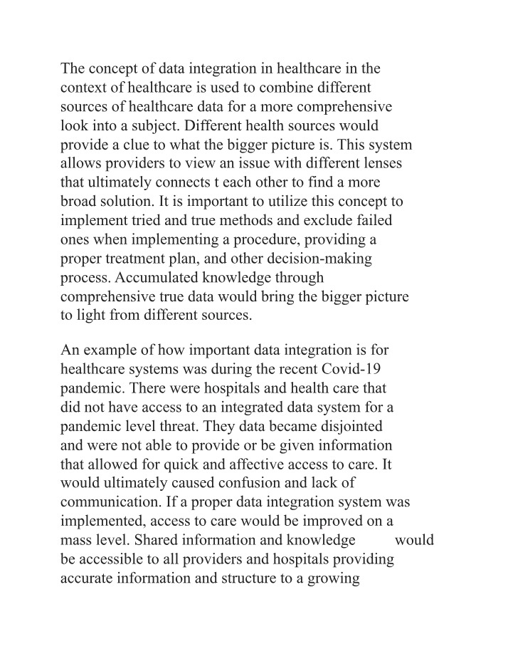 Data Integration in Healthcare