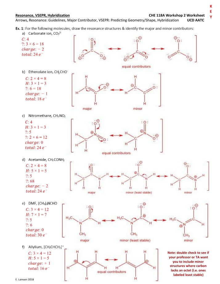 Guidelines for Resonance, VSEPR, and Hybridization