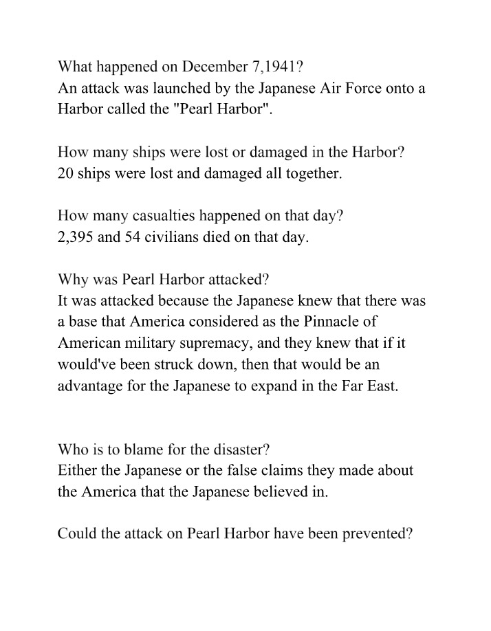 Pearl Harbor Attack - Tragic Events of December