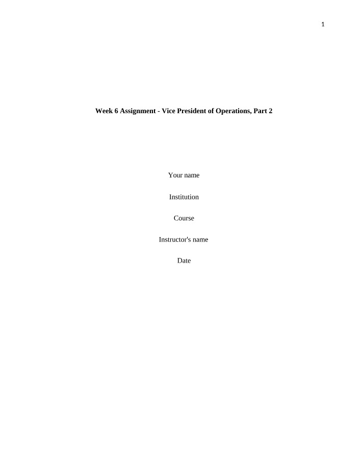 Assignment for Week 6