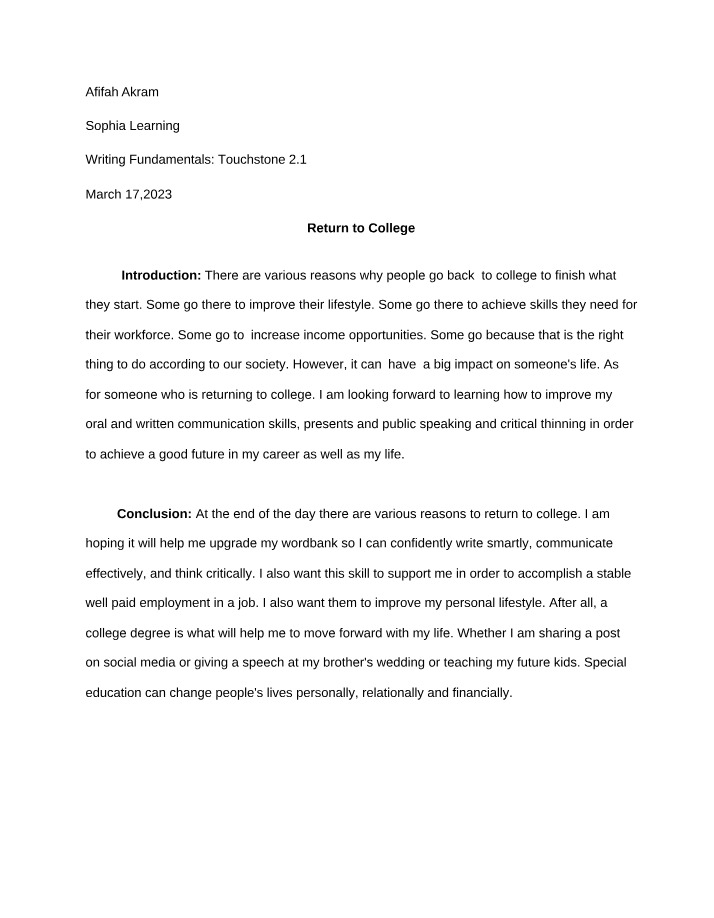 Touchstone 2.1 - Writing Fundamentals