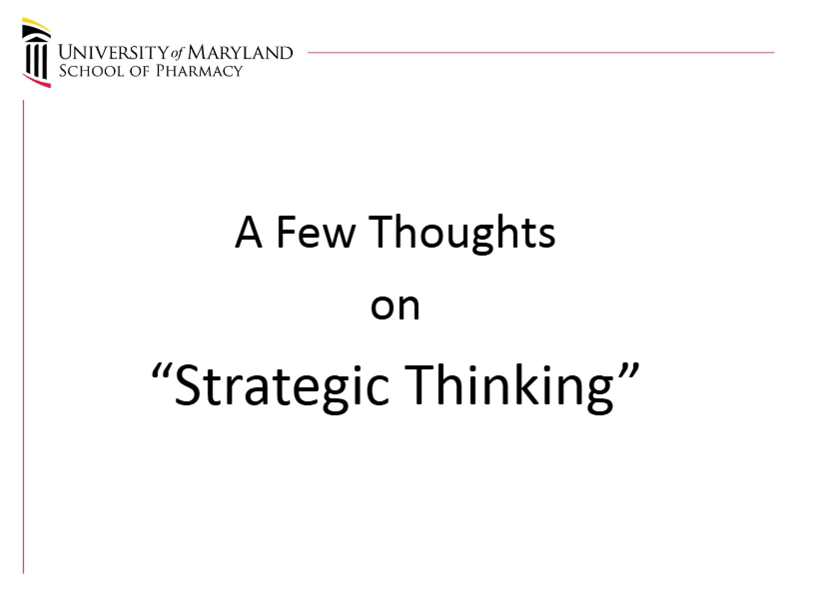 Thinking Strategically