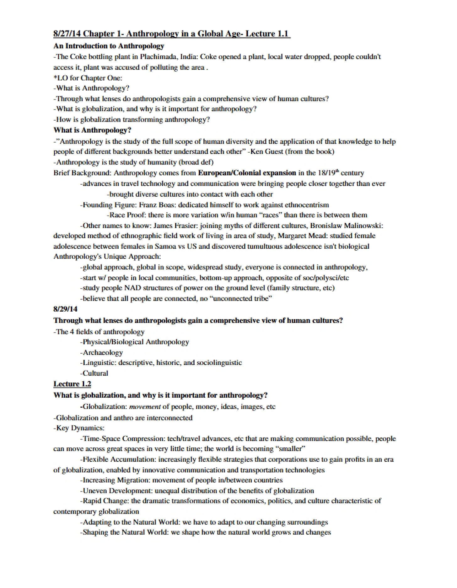 Anthropology in a Global Age Chapter 1