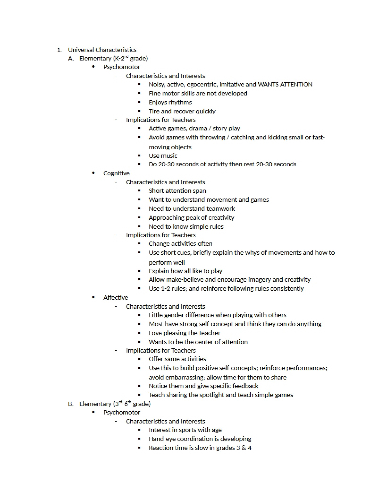 Notes on Universal Characteristics