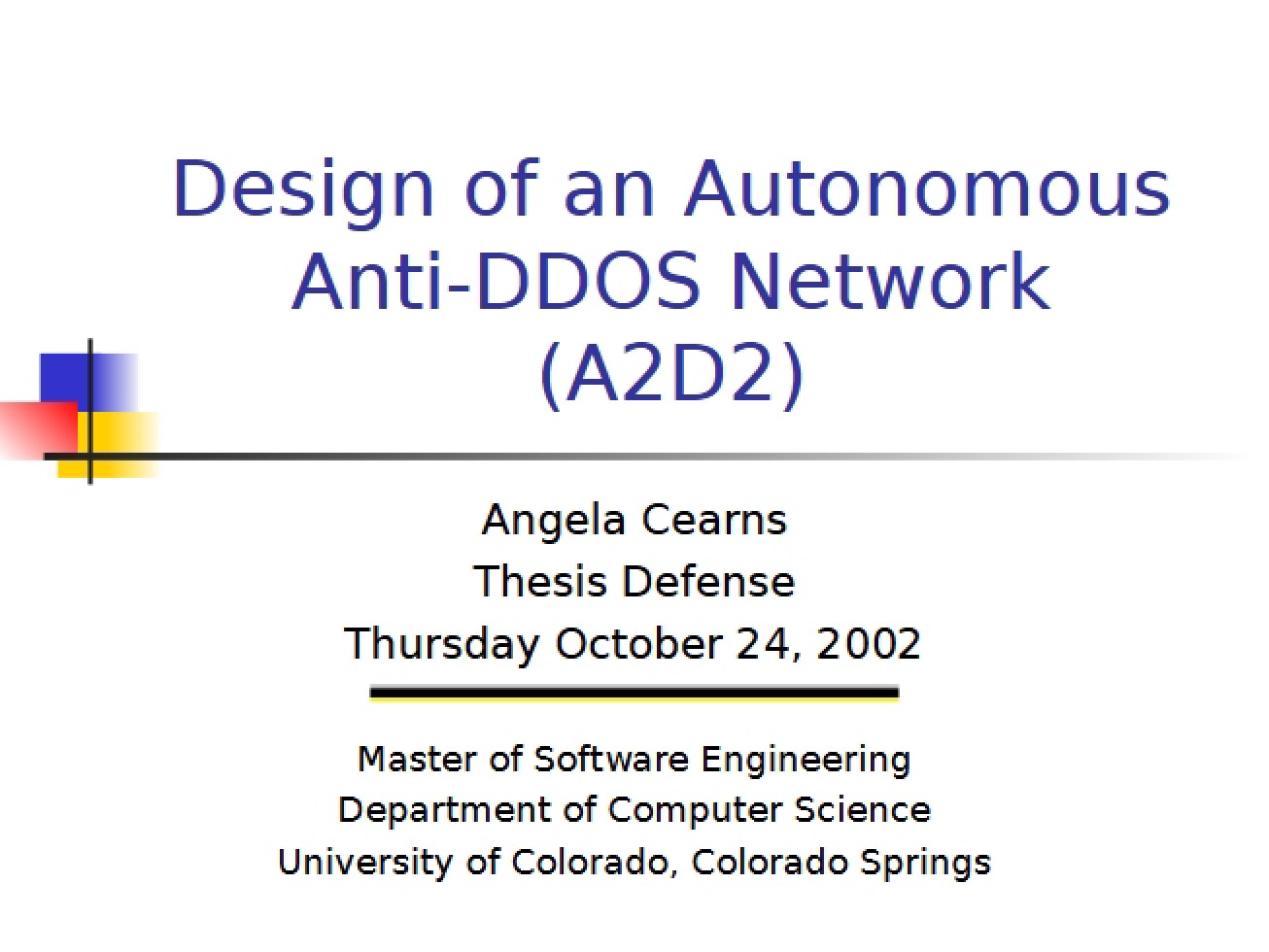 Designing an Autonomous Anti-DDOS Network