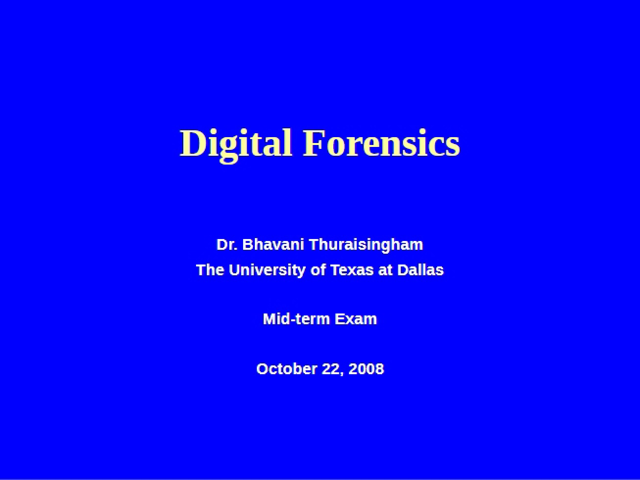 Digital Forensics Midterm Assessment