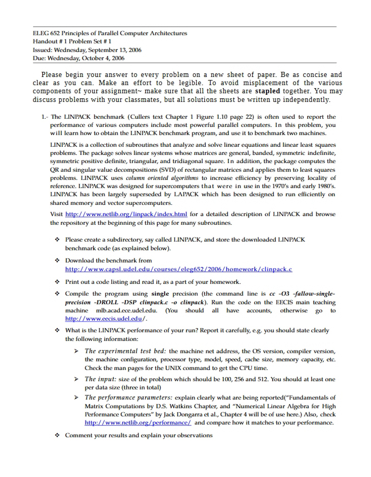 Problem Set 1 (Handout 1)