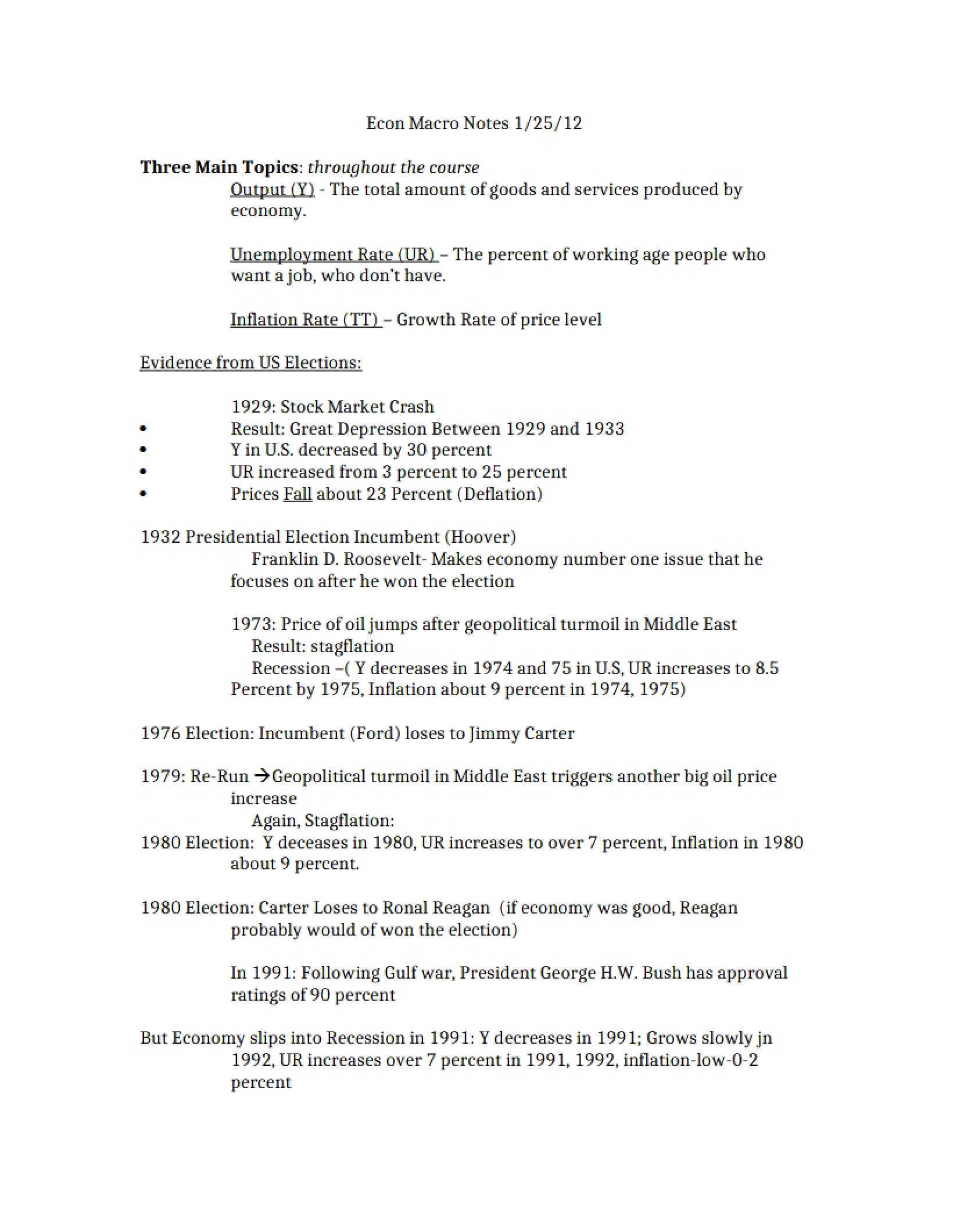 Class Lecture Notes