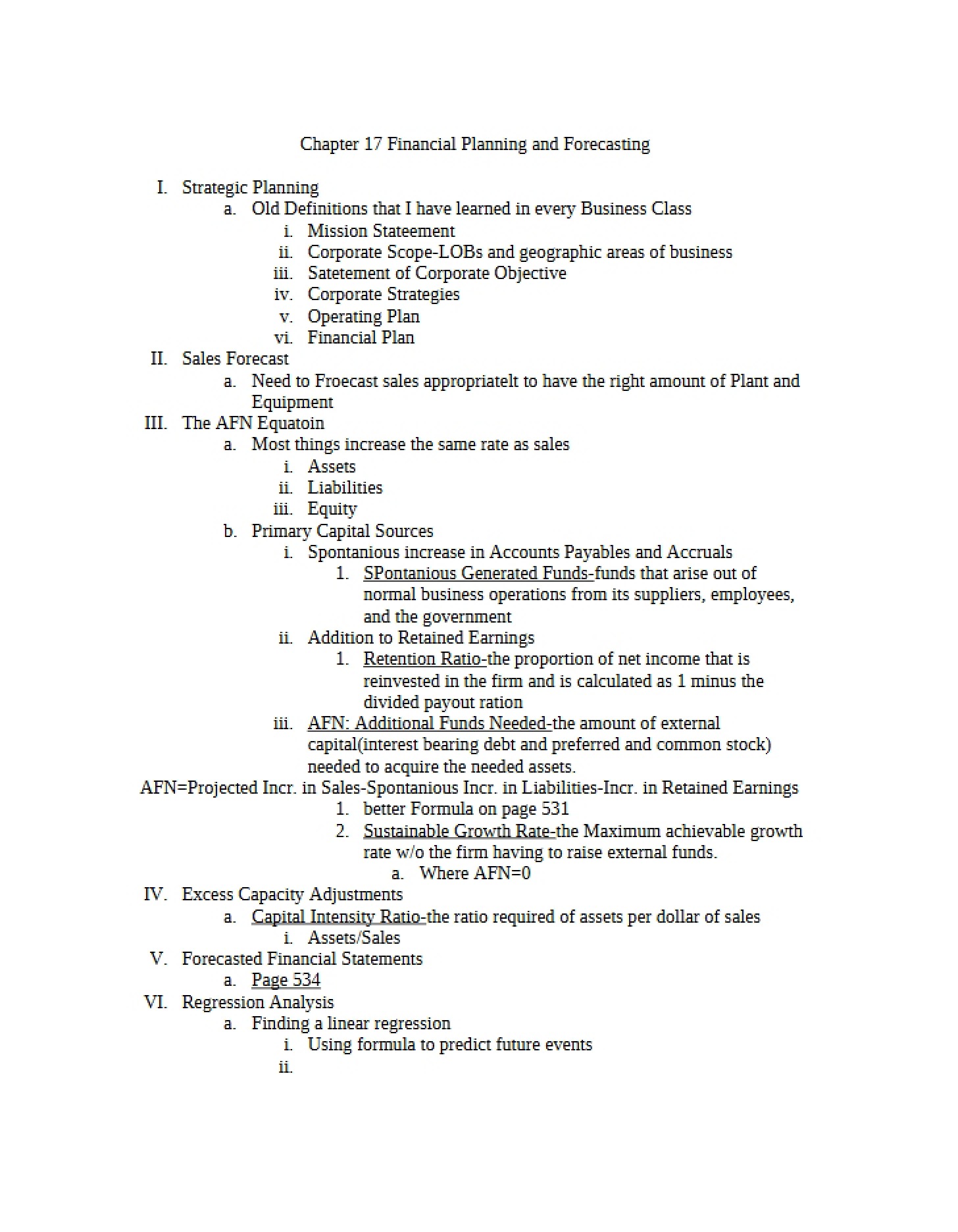 Strategies for Financial Planning (Chapter 17)