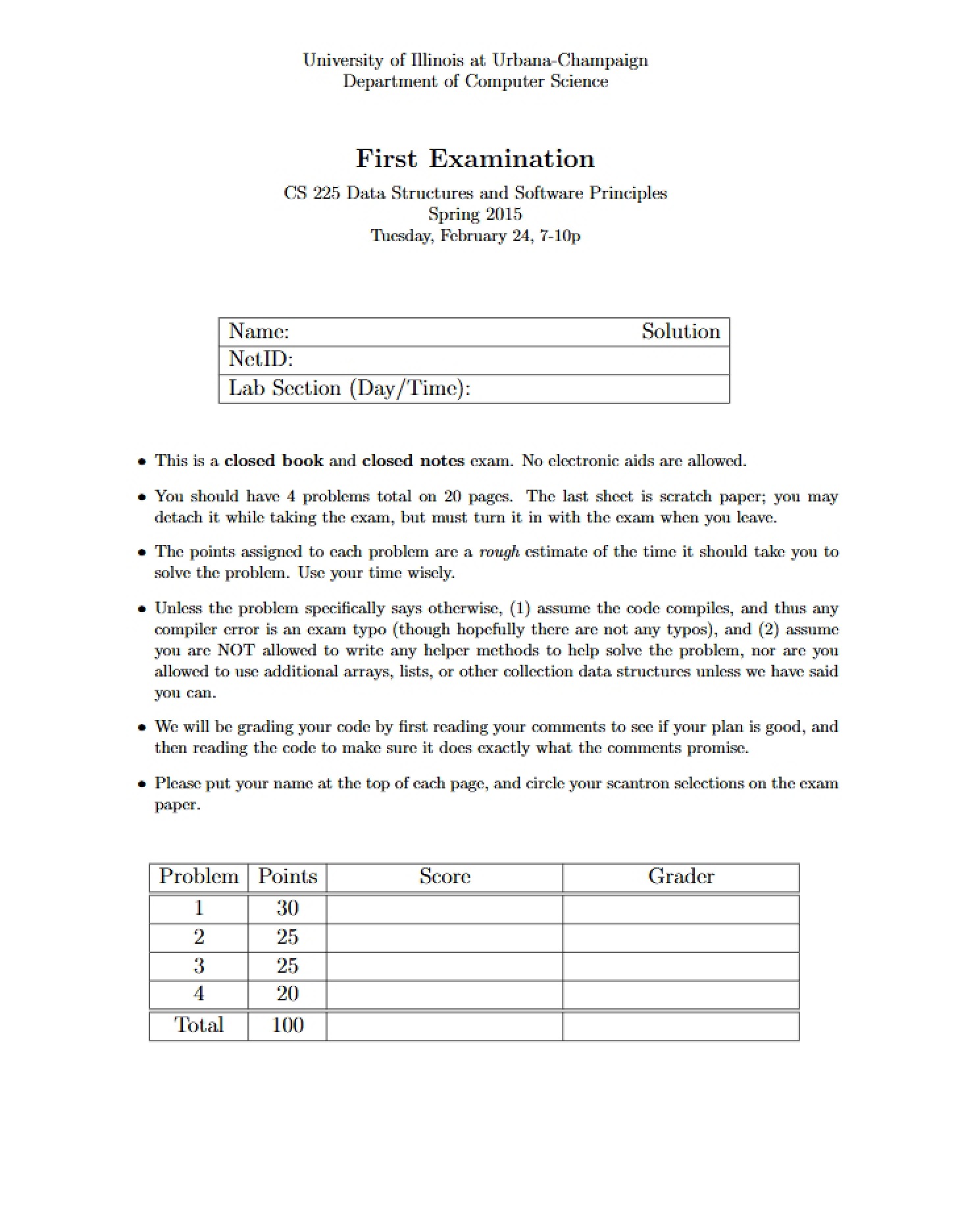 Solution Midterm 1