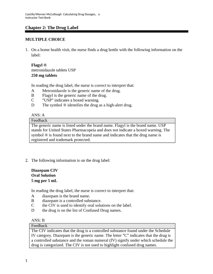 Guide to Drug Labels