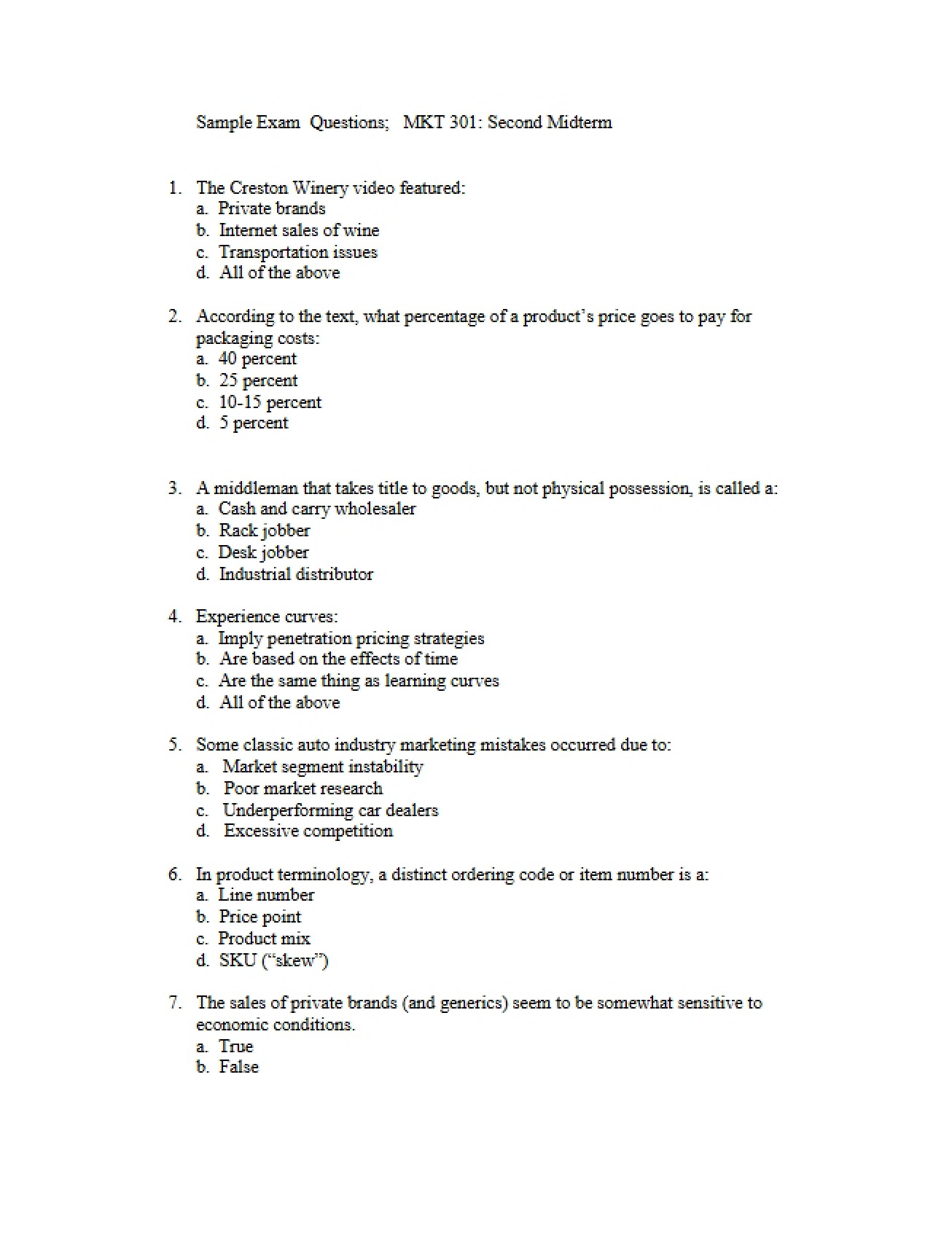 Examination Sample