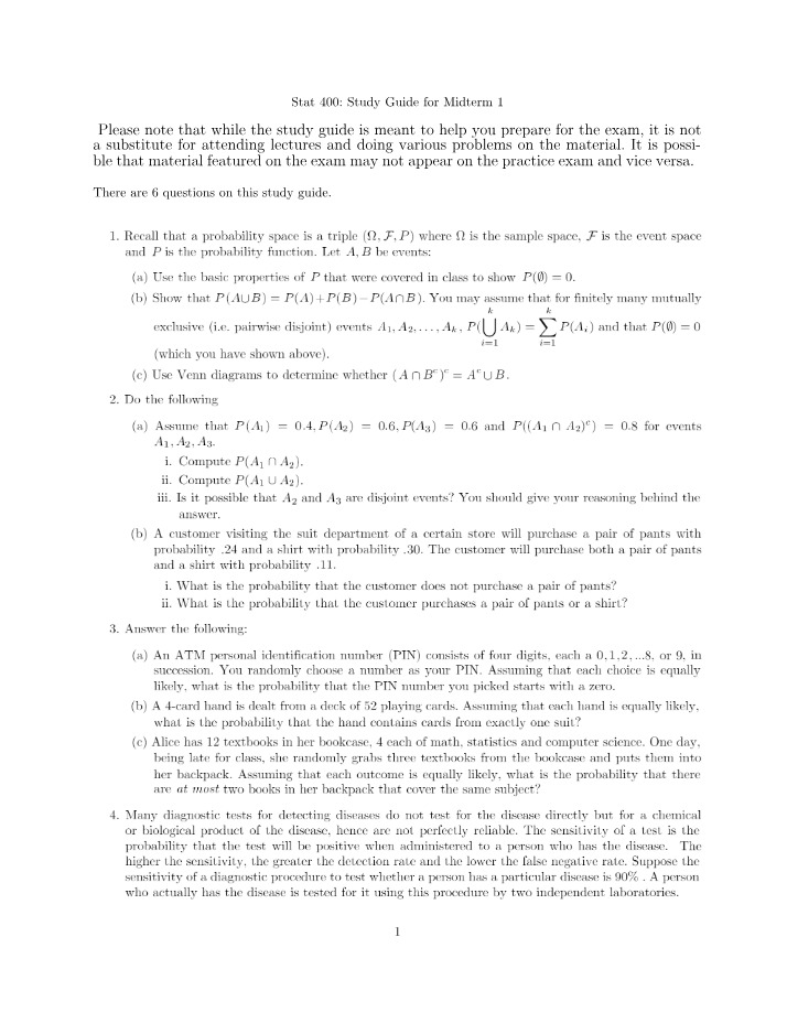 MATH 138 Study Guide 1