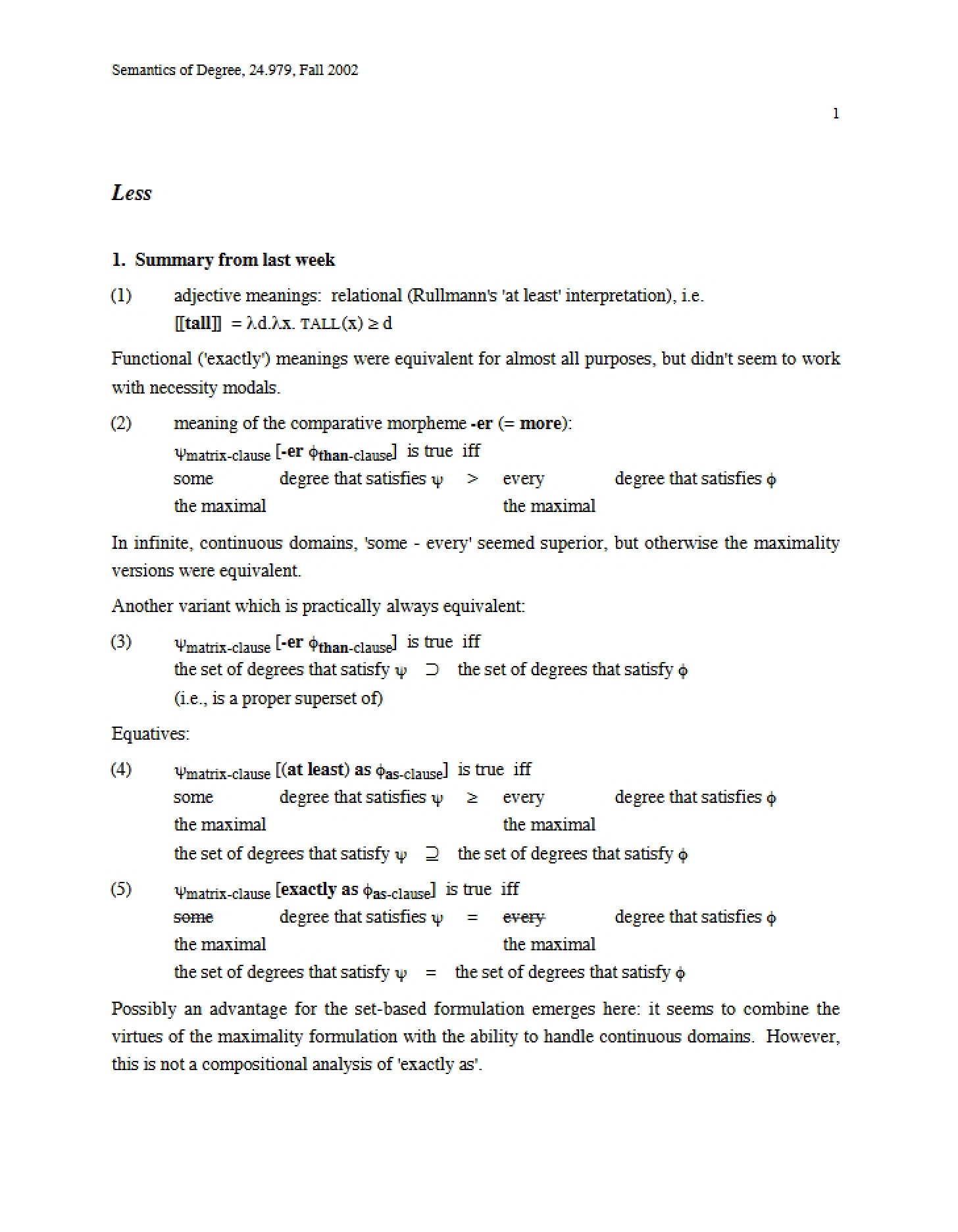 Semantics of Degrees