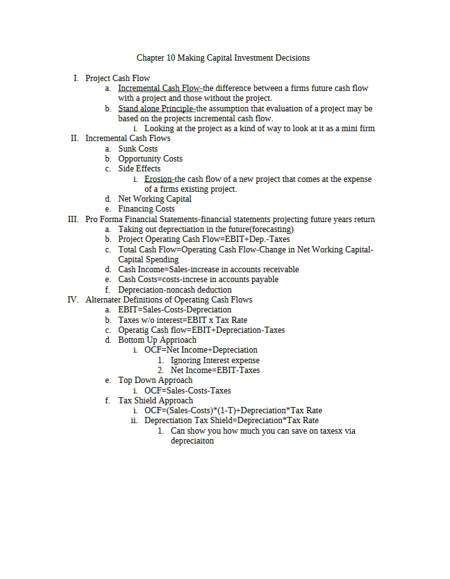 Decisions on Capital Investment Chapter 10