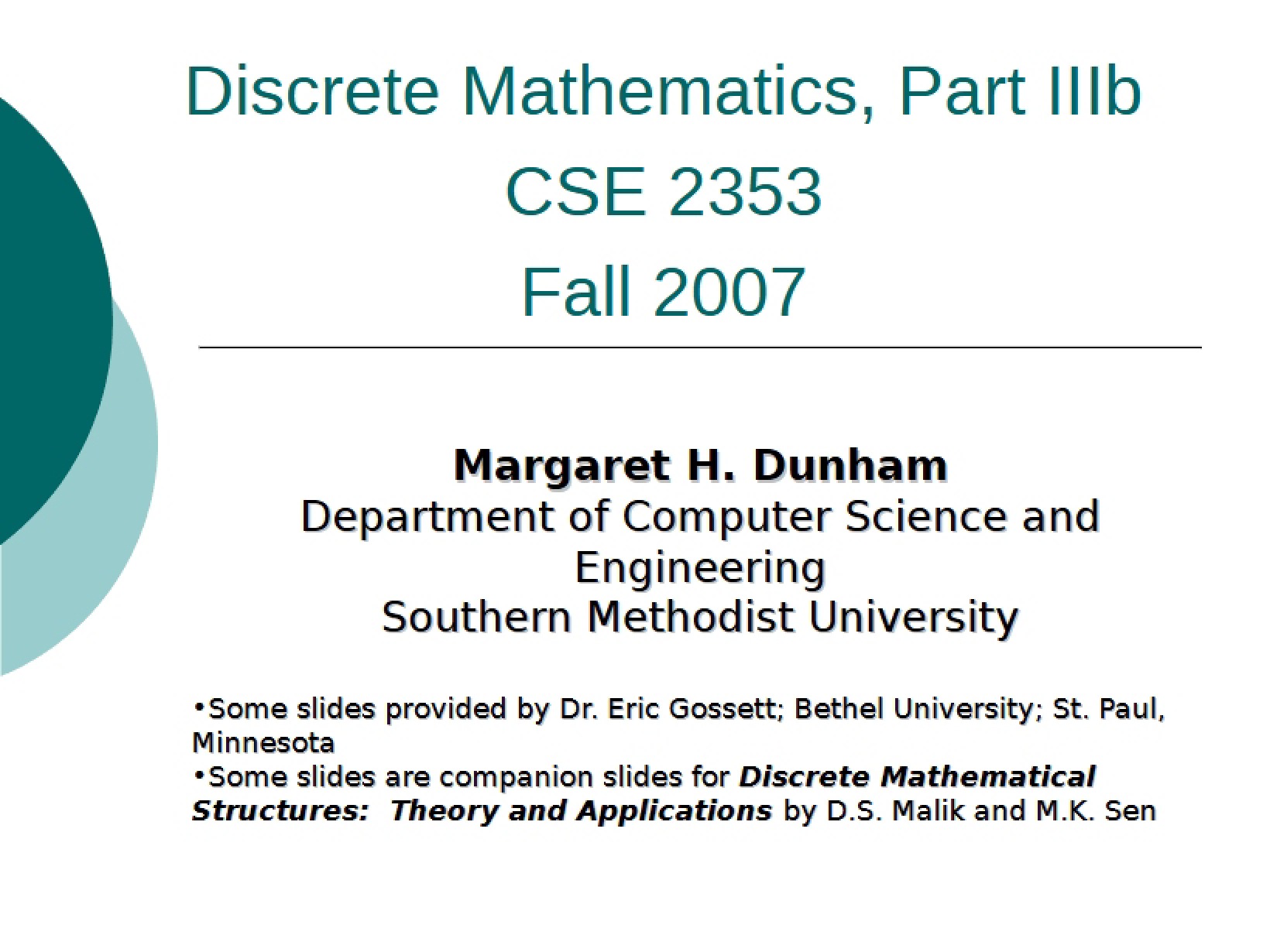 Discrete Math Lectures