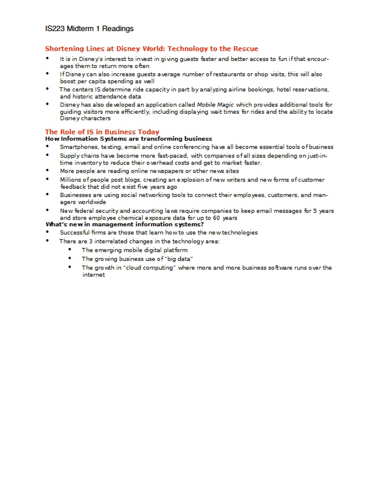 Readings for Midterm One