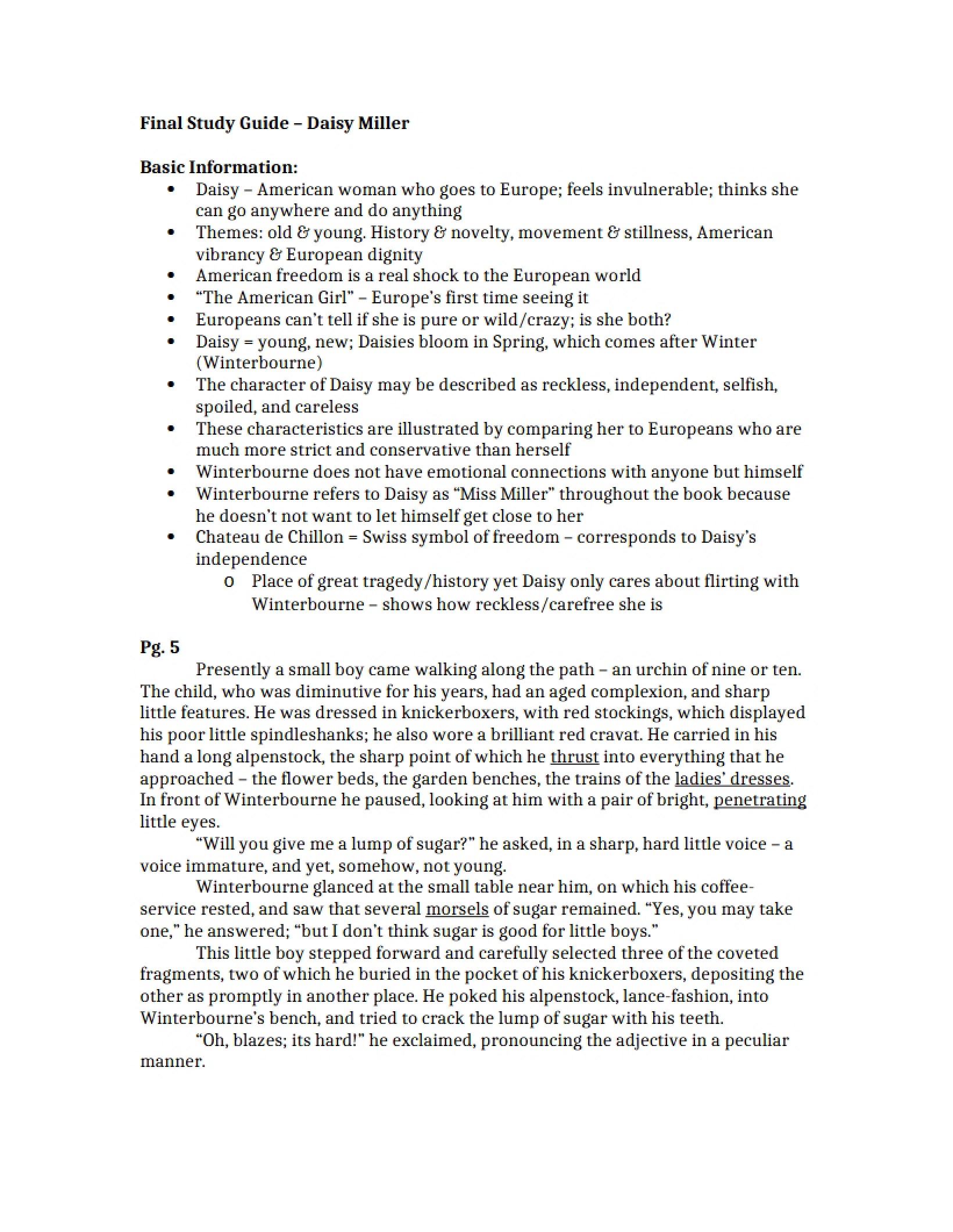Guide for Final Study